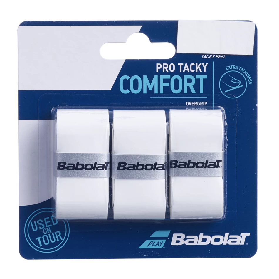 Buy 👏 Babolat Pro Tacky Comfort Overgrip - White 🔥 3 Buy 👏 Babolat Pro Tacky Comfort Overgrip - White 🔥