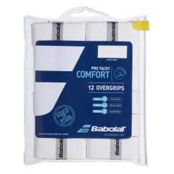 Promo ✨ Babolat Pro Tacky Comfort Overgrip Pack Of 12 - White 🛒