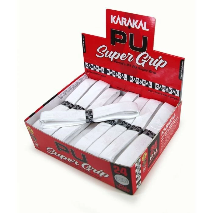 Cheap ⌛ Karakal PU Super Grip White - Box Of 24 Grips 💯 3 Cheap ⌛ Karakal PU Super Grip White - Box Of 24 Grips 💯