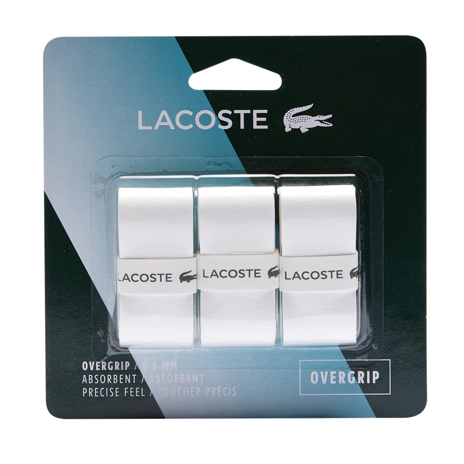 Best Sale ⭐ Lacoste Overgrip 3 Pack White 👏 3 Best Sale ⭐ Lacoste Overgrip 3 Pack White 👏