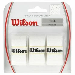 Budget 🔥 Wilson Pro Perforated Overgrip 3 Pack - White 🥰