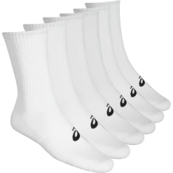 Budget ✔️ Asics Crew 🧦 Socks 6 Pack White 🎁
