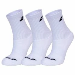 New ❤️ Babolat Junior 🧦 Socks 3 Pack White 🎉
