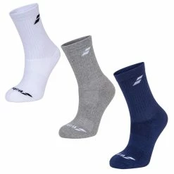 Hot Sale 👏 Babolat Junior 🧦 Socks 3 Pack White Grey Estate Blue ✔️