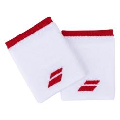 Best Sale 🔔 Babolat Logo Jumbo Wristband 2 Pack White Fiesta Red 🥰