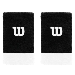 Best Pirce 🤩 Wilson Extra Wide W Wristband Pack Of Two Black White ✨